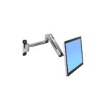 Ergotron LX HD Wall Mount Monitor Arm, 46" (116.8cm) Screen, 13.6kg Capacity, Silver