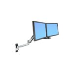 Ergotron LX HD Wall Mount Monitor Arm, 46" (116.8cm) Screen, 13.6kg Capacity, Silver