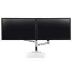 Ergotron LX Series Dual Stacking Arm Desk Mount for 2x 24" Monitors, 18.1kg Capacity, Silver