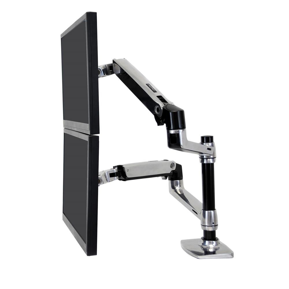Ergotron LX Series Dual Stacking Arm Desk Mount for 2x 24" Monitors, 18.1kg Capacity, Silver Ergotron LX Series Dual Stacking Arm Desk Mount for 2x 24" Monitors, 18.1kg Capacity, Silver