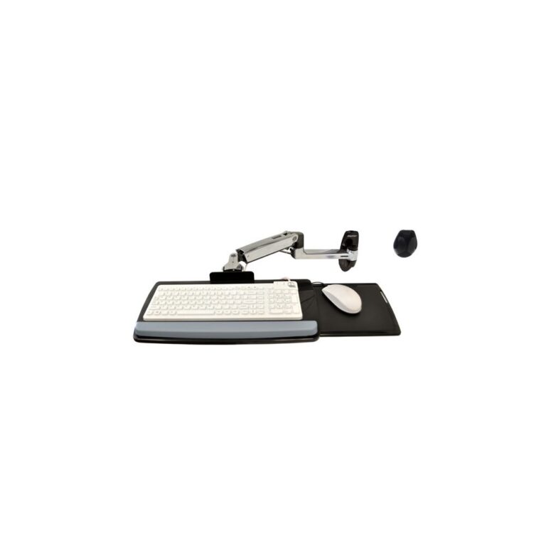 Ergotron LX Wall Mount Keyboard Arm Silver 2.2kg Max Weight Tilt 80 Degrees