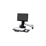 Ergotron Styleview Sit-Stand Combo Arm Wall Mount for 19"-24" Monitors, 13.2kg Capacity, Aluminium