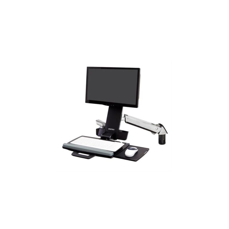 Ergotron Styleview Sit-Stand Combo Arm Wall Mount for 19"-24" Monitors, 13.2kg Capacity, Aluminium