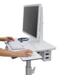 Ergotron SV10-1300-0 Sit-Stand Workplace Medical Cart, 1 Display, 24" Max Screen, White