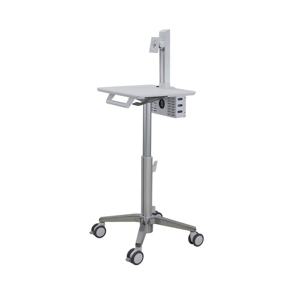 Ergotron SV10-1300-0 Sit-Stand Workplace Medical Cart, 1 Display, 24" Max Screen, White