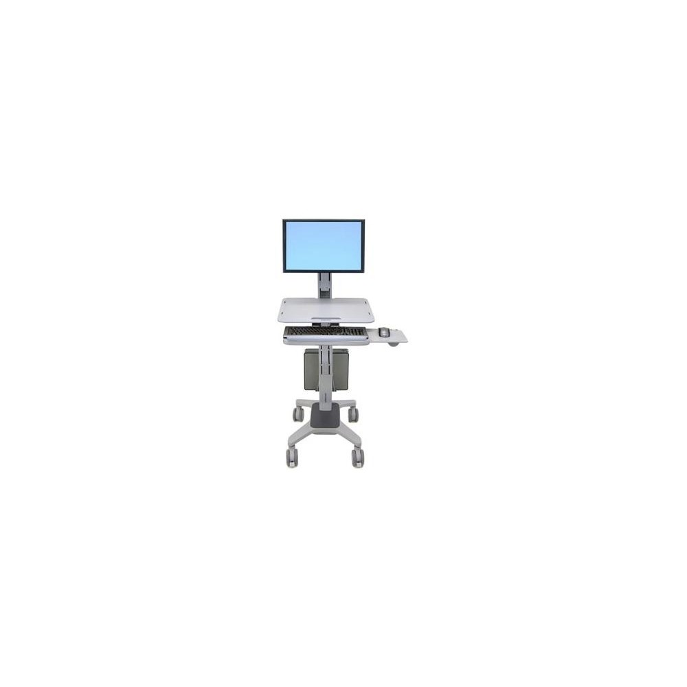 Ergotron WorkFit C-Mod Single Display Sit-Stand Workstation 27" Floor Grey with 4 Wheels