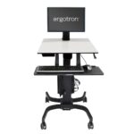 Ergotron WorkFit-C Single LD Sit-Stand Workstation Multimedia Cart, 24" Max Screen, Black & Grey