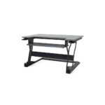 Ergotron WorkFit-T Standing Desk Converter with Keyboard Tray, Stainless Steel, Black