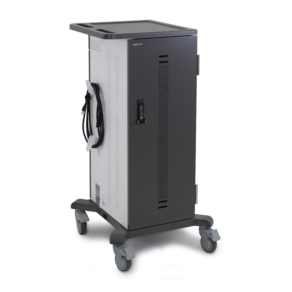Ergotron YES35 Freestanding Charging Cart for 35 Devices - Black, Silver