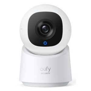 Eufy C220 2K Pan-Tilt Smart Indoor Camera Wireless 360° Rotation 4x Digital Zoom Night Vision Black White