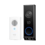 Eufy E340 2K Dual Camera Smart Video Doorbell with Chime, Wireless, Outdoor, Night Vision, 8GB HDD, Black