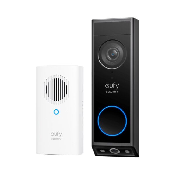 Eufy E340 2K Dual Camera Smart Video Doorbell with Chime, Wireless, Outdoor, Night Vision, 8GB HDD, Black