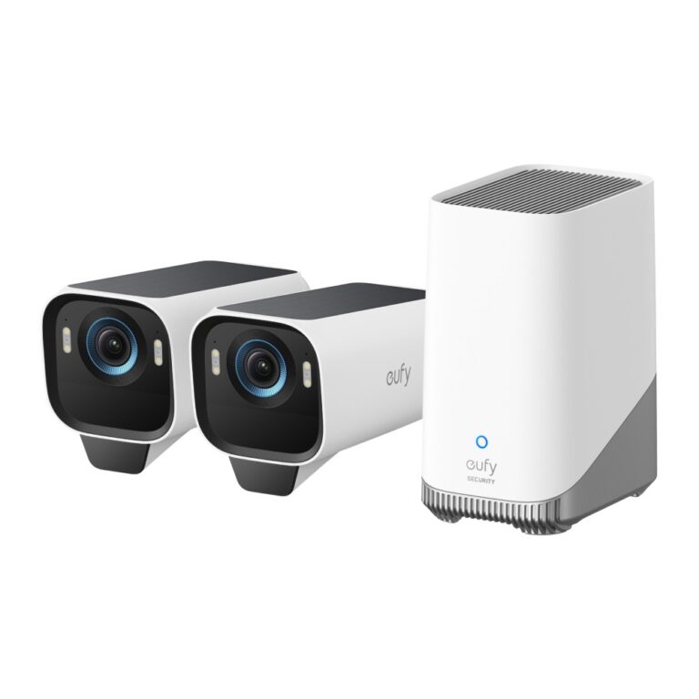 Eufy eufyCam S3 Pro 2-Cam Kit Outdoor 4K IP Security Camera System with 16GB Storage, Black & White