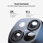 Eufy SoloCam S340 3K Bullet-PTZ Security Camera IP Wireless Outdoor Solar 8x Zoom 8GB Internal White