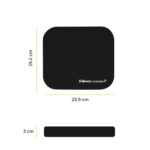 Fellowes 5933907 Mouse Pad with Microban Antibacterial Protection, Non-Slip Rubber Base, Black