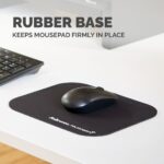 Fellowes 5933907 Mouse Pad with Microban Antibacterial Protection, Non-Slip Rubber Base, Black