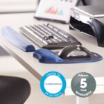 Fellowes 9178401 Gel & Polyurethane Wrist Rest Blue (490 x 58.7 x 23.8 mm)