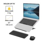 Fellowes Alumia Portable Laptop Stand for up to 15" Laptops, 5kg Max Weight, Black