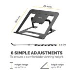 Fellowes Alumia Portable Laptop Stand for up to 15" Laptops, 5kg Max Weight, Black
