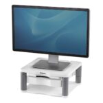 Fellowes Computer Monitor Stand with 3 Height Adjustments, 21" Max Screen, 36kg Weight, Platinum