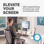 Fellowes Computer Monitor Stand with 3 Height Adjustments, 21" Max Screen, 36kg Weight, Platinum
