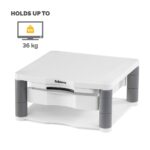 Fellowes Computer Monitor Stand with 3 Height Adjustments, 21" Max Screen, 36kg Weight, Platinum