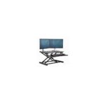 Fellowes Corsivo Sit Stand Workstation Desk - 17kg Capacity, 2 Displays, 28-390mm Height Adjustment, Black