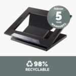 Fellowes Designer Suites Laptop Riser 17" Adjustable Stand Black