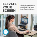 Fellowes Hana LT Laptop Stand for Desk - 19" Max Screen, 4.5kg Capacity, 3 Height Adjustments - Black