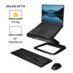 Fellowes Hana LT Laptop Stand for Desk - 19" Max Screen, 4.5kg Capacity, 3 Height Adjustments - Black
