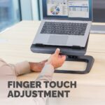Fellowes Hana LT Laptop Stand for Desk - 19" Max Screen, 4.5kg Capacity, 3 Height Adjustments - Black