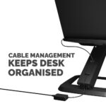 Fellowes Hana LT Laptop Stand for Desk - 19" Max Screen, 4.5kg Capacity, 3 Height Adjustments - Black