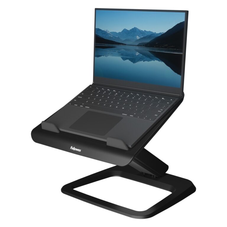 Fellowes Hana LT Laptop Stand for Desk - 19" Max Screen, 4.5kg Capacity, 3 Height Adjustments - Black