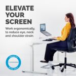 Fellowes I-Spire Quick Lift Laptop Stand, 7-Height Adjustable, Foldable, Grey/White