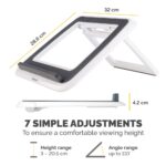 Fellowes I-Spire Quick Lift Laptop Stand, 7-Height Adjustable, Foldable, Grey/White