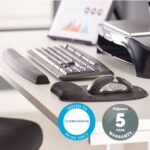 Fellowes Memory Foam Keyboard Wrist Rest - Ergonomic Support - Black, Gel/Polyurethane, 490.5mm Wide