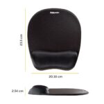 Fellowes Memory Foam Mouse Mat with Wrist Support - Black, 5 Year Warranty