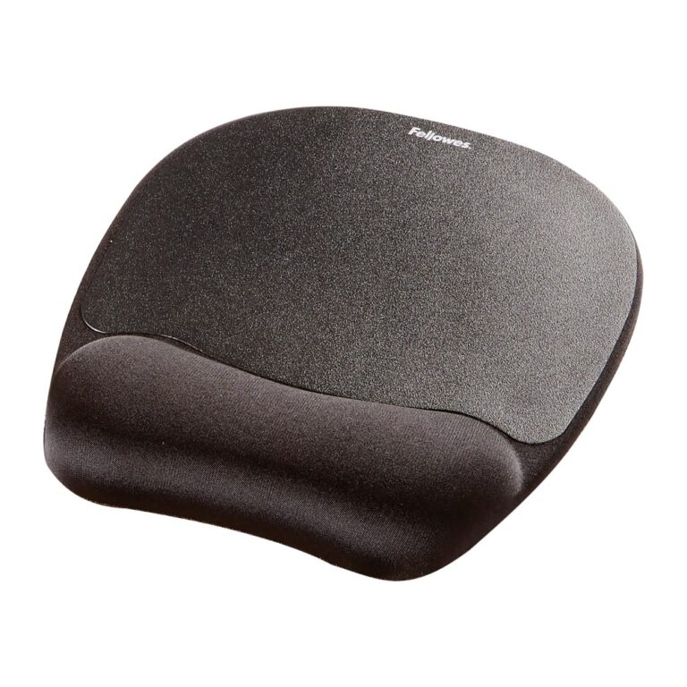 Fellowes Memory Foam Mouse Mat with Wrist Support - Black, 5 Year Warranty