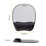 Fellowes Memory Foam Mouse Mat with Wrist Support - Ergonomic Black/Silver