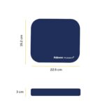 Fellowes Microban Blue Monochromatic Universal Mouse Mat with Non-Slip Rubber Base