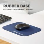 Fellowes Microban Blue Monochromatic Universal Mouse Mat with Non-Slip Rubber Base