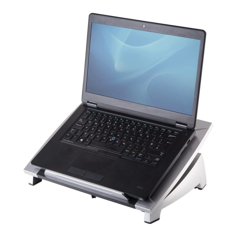 Fellowes Office Suites Laptop Riser Stand for up to 17" Notebooks, 5kg, Adjustable Height, Black