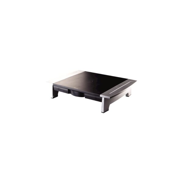 Fellowes Office Suites Monitor Stand with 5 Height Adjustments, Storage Tray, Black/Silver