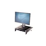 Fellowes Office Suites Monitor Stand with 5 Height Adjustments, Storage Tray, Black/Silver