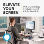 Fellowes Office Suites Monitor Stand with 5 Height Adjustments, Storage Tray, Black/Silver