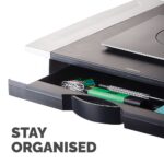 Fellowes Office Suites Monitor Stand with 5 Height Adjustments, Storage Tray, Black/Silver