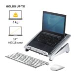 Fellowes Office Suites Plus Adjustable Laptop Stand, 17" max, 5 Height Positions, Black/Silver