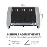 Fellowes Office Suites Plus Adjustable Laptop Stand, 17" max, 5 Height Positions, Black/Silver