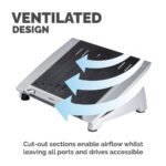 Fellowes Office Suites Plus Adjustable Laptop Stand, 17" max, 5 Height Positions, Black/Silver