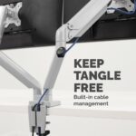 Fellowes Platinum Series Dual Monitor Arm Mount for 2 x 40" Screens with USB 3.2 Hub, Silver